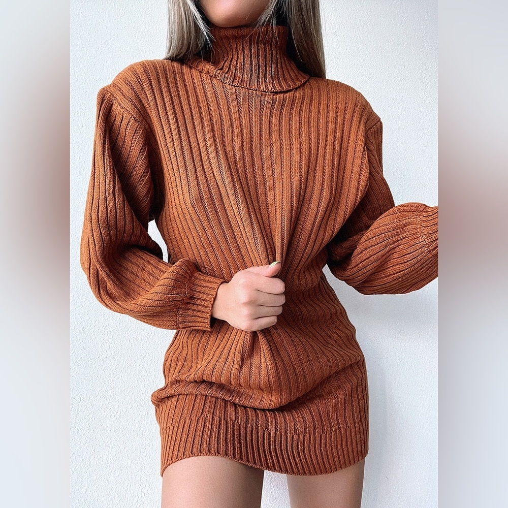 2/$35 Fashion Nova Cognac Brown Turtleneck Sweater Xl